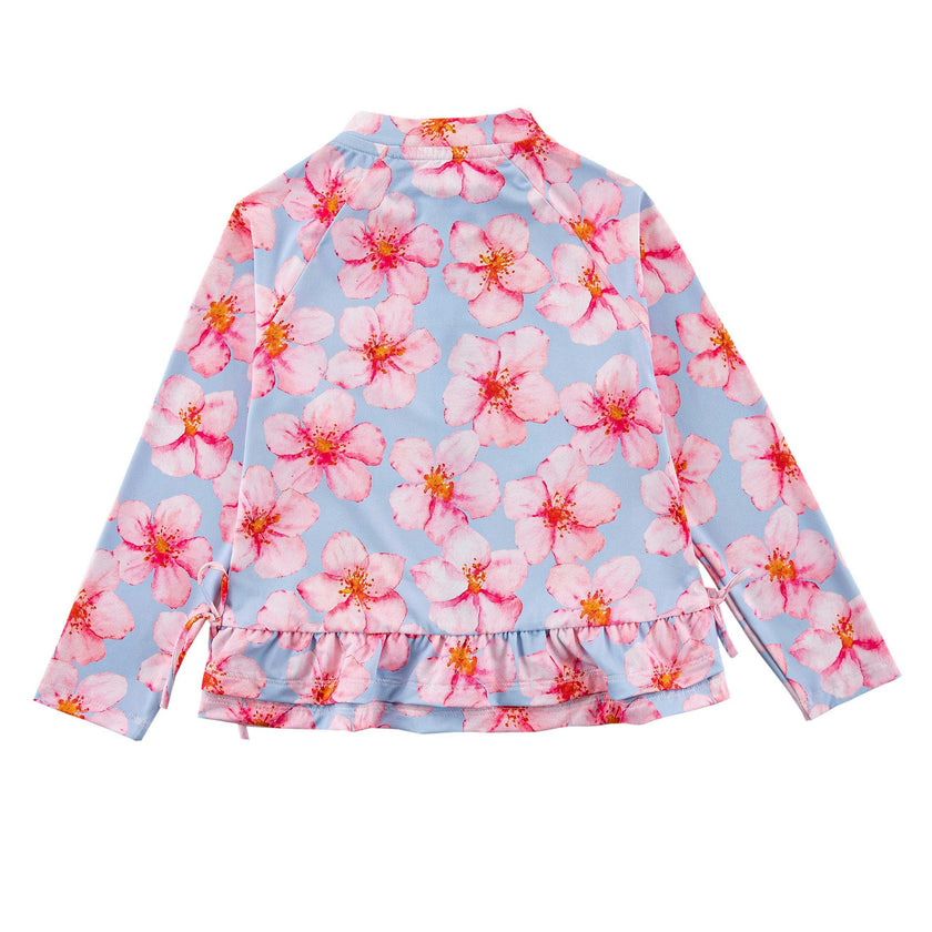 Raya UPF 50+ Ruffled Zip Up Sun Protection Jacket, Hibiscus