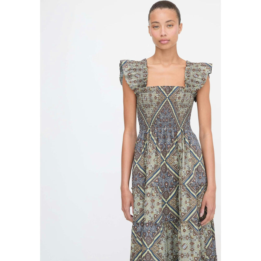 The Ellie Nap Dress - Olive Equestrian Scarf