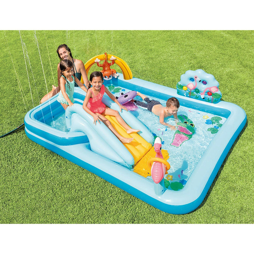 Inflatable Jungle Adventure Play Center Spray Kiddie Pool
