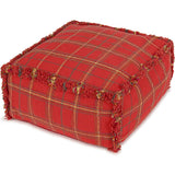 Handloom Pouf Mapple Red