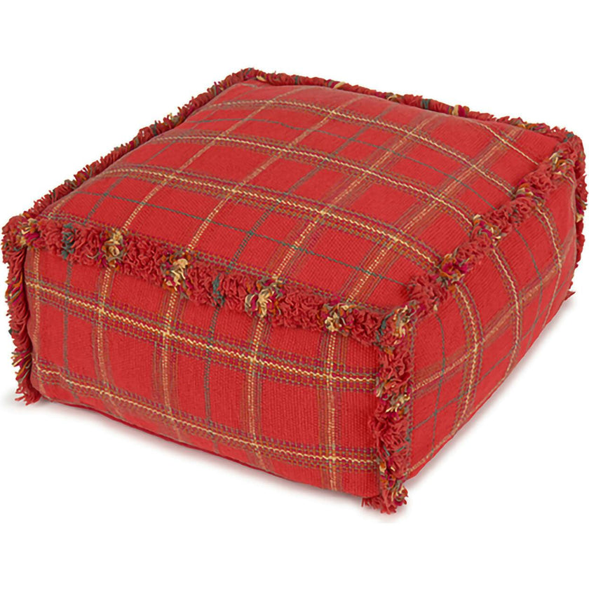 Handloom Pouf Mapple Red