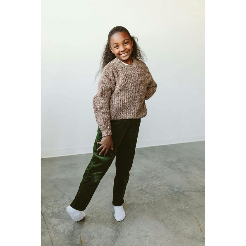 BIG KID CHUNKY KNIT SWEATER | BARK