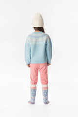 Knit Sweater With Nordic Jacquard Light Blue