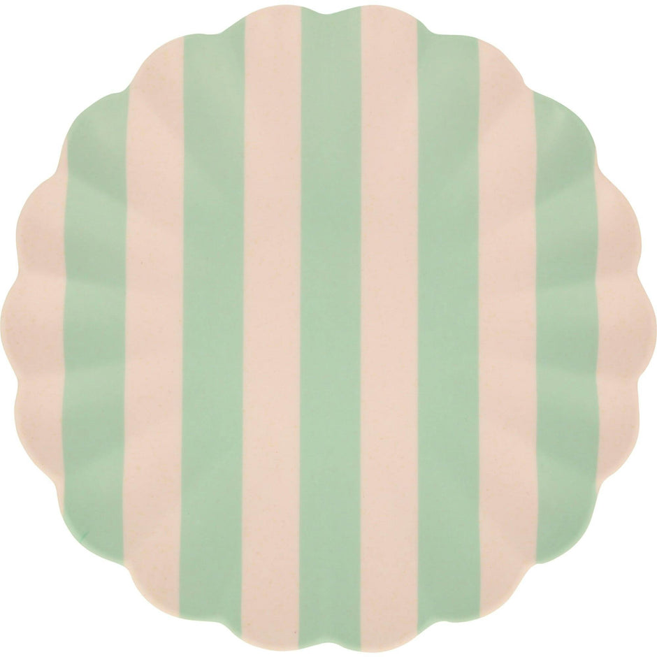Stripy Reusable Bamboo Large Plates