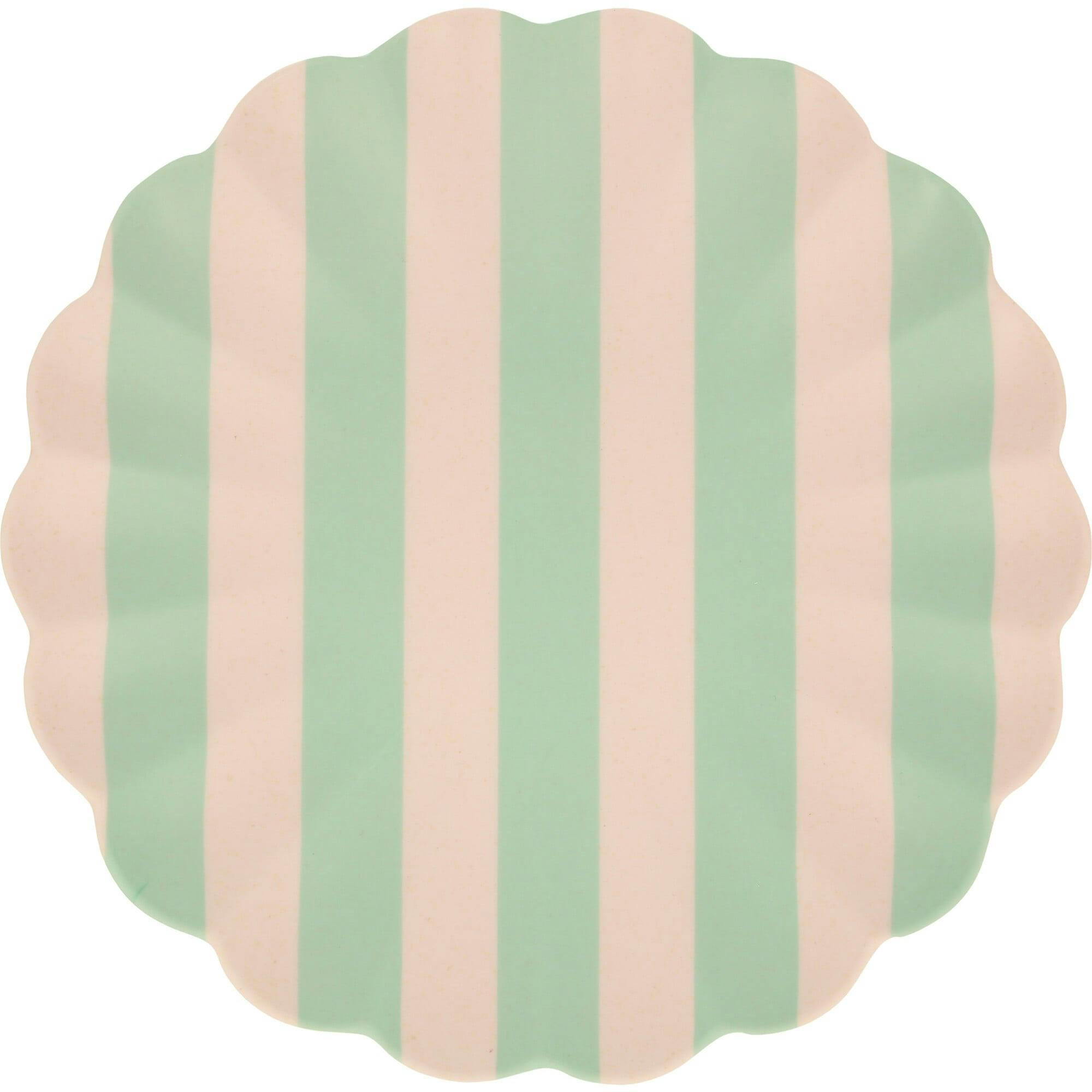 Stripy Reusable Bamboo Large Plates