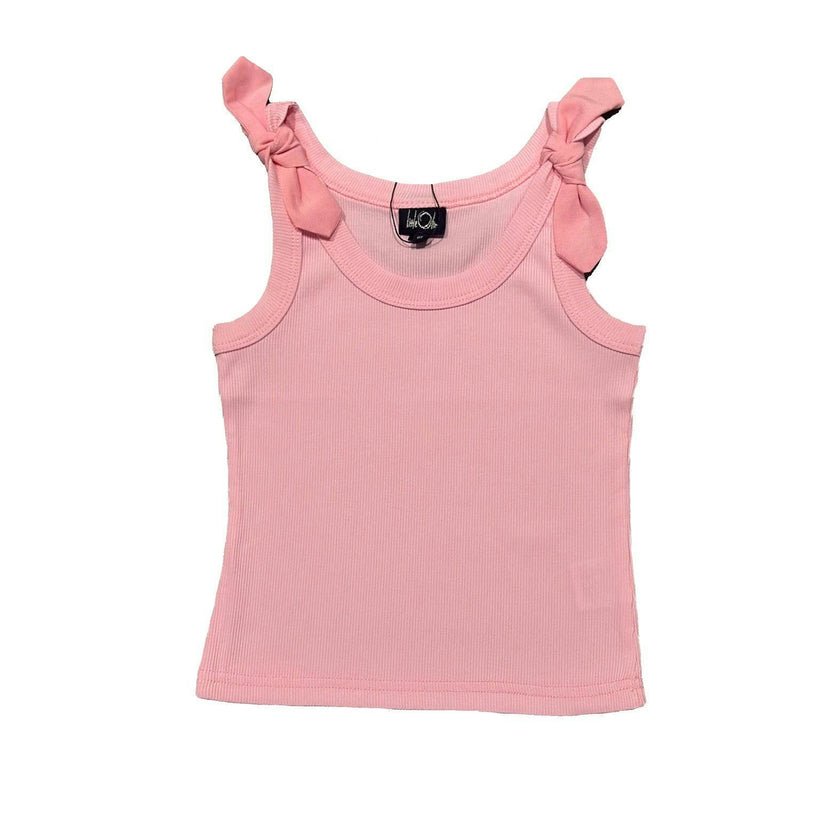 Tie Pink Ribbed Tank Top