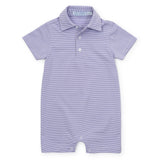 Austin Boys' Performance Shortall by LH Sport - Purple Stripes