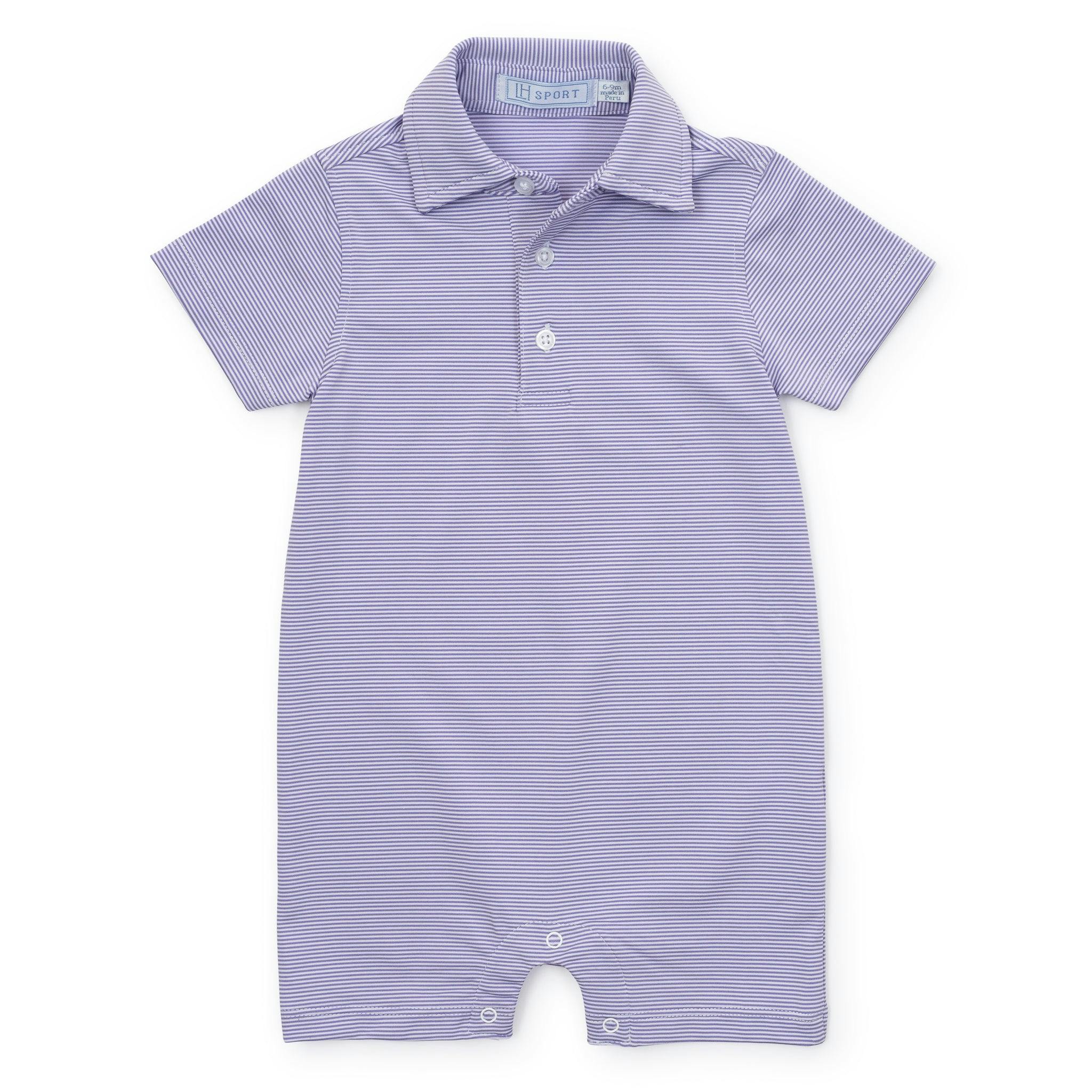 Austin Boys' Performance Shortall by LH Sport - Purple Stripes