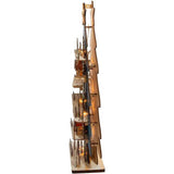 23.6-Inch Battery-Operated Light Up Wooden Christmas Tree with Village Scene