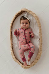 Long Sleeve Zip Romper in Butterfly Bloom