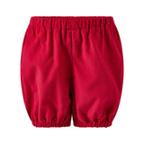 Red Tartan Bow Embroidered Dress & Bloomers