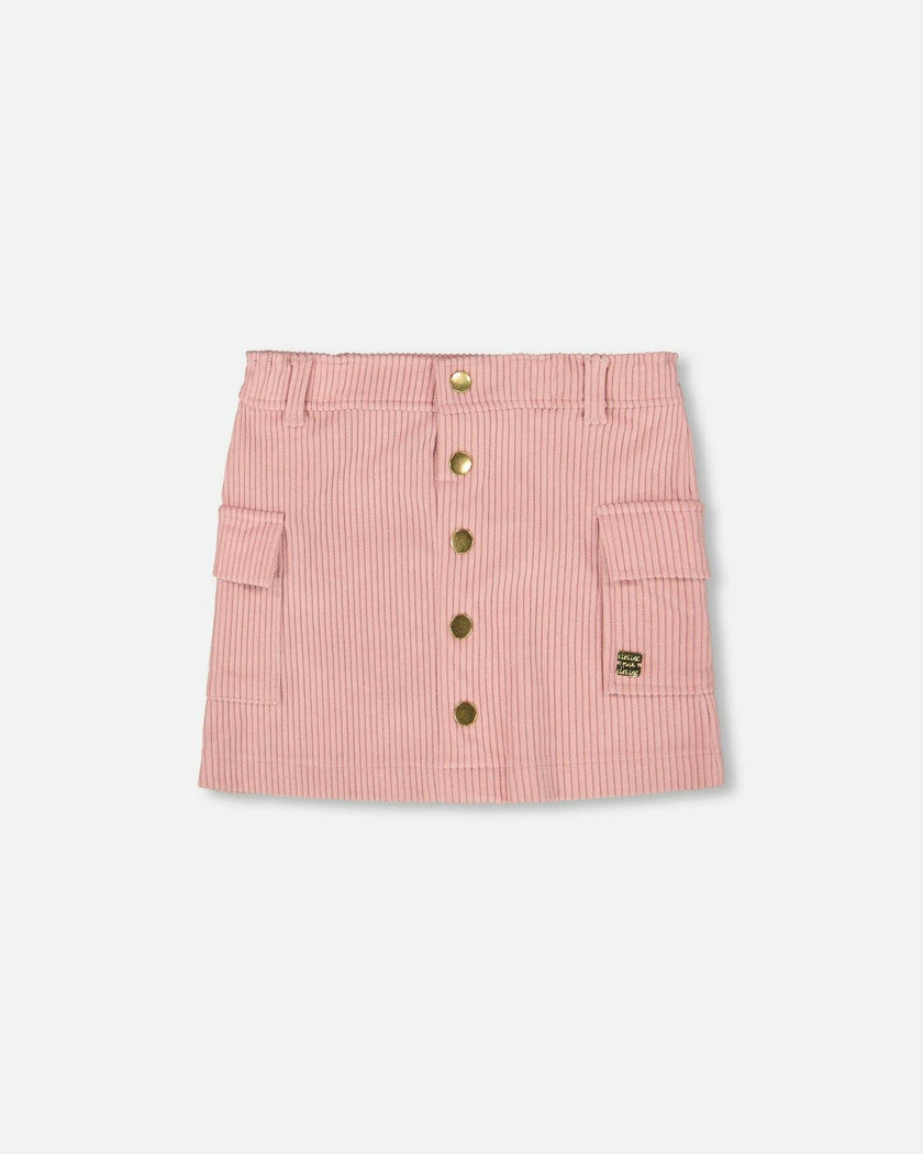Corduroy Skirt with Cargo Pockets