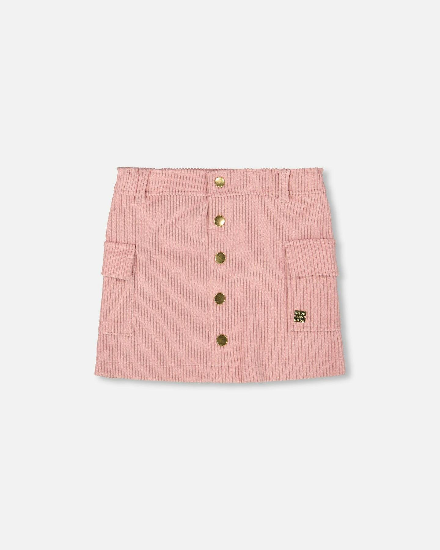 Corduroy Skirt with Cargo Pockets