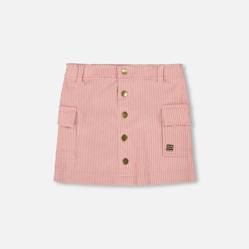 Corduroy Skirt with Cargo Pockets