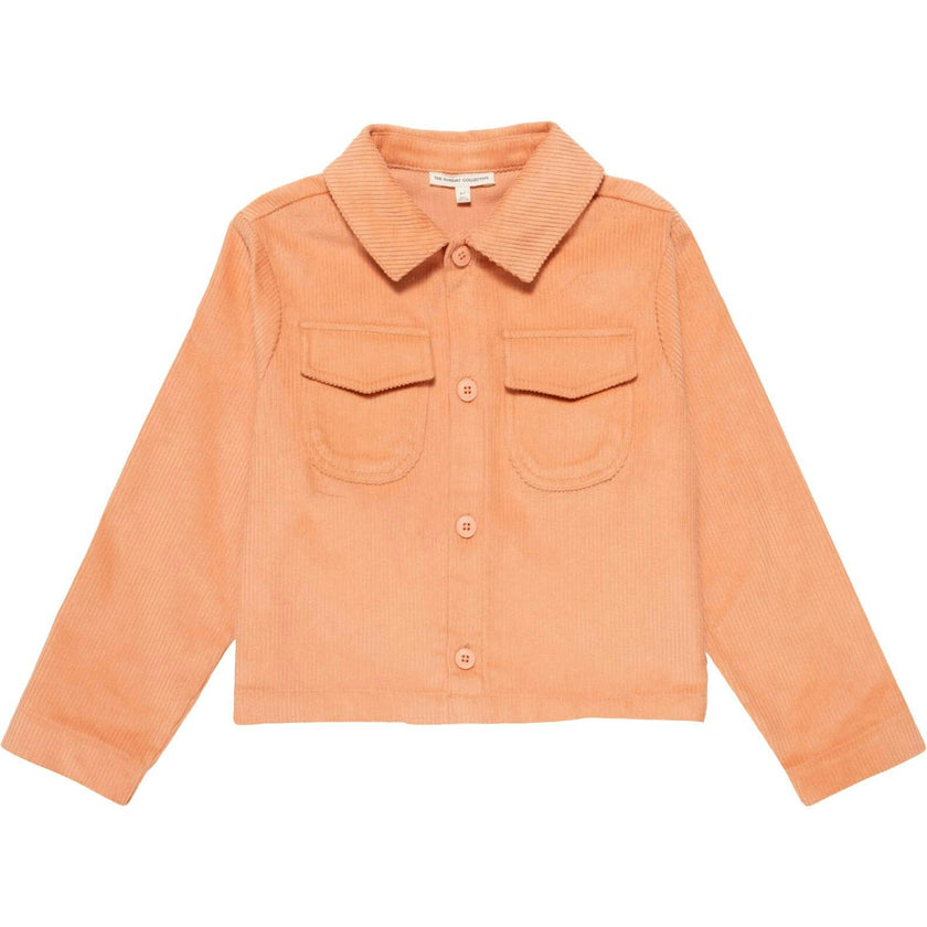 Corduroy Cropped Shacket in Sunset Serenade