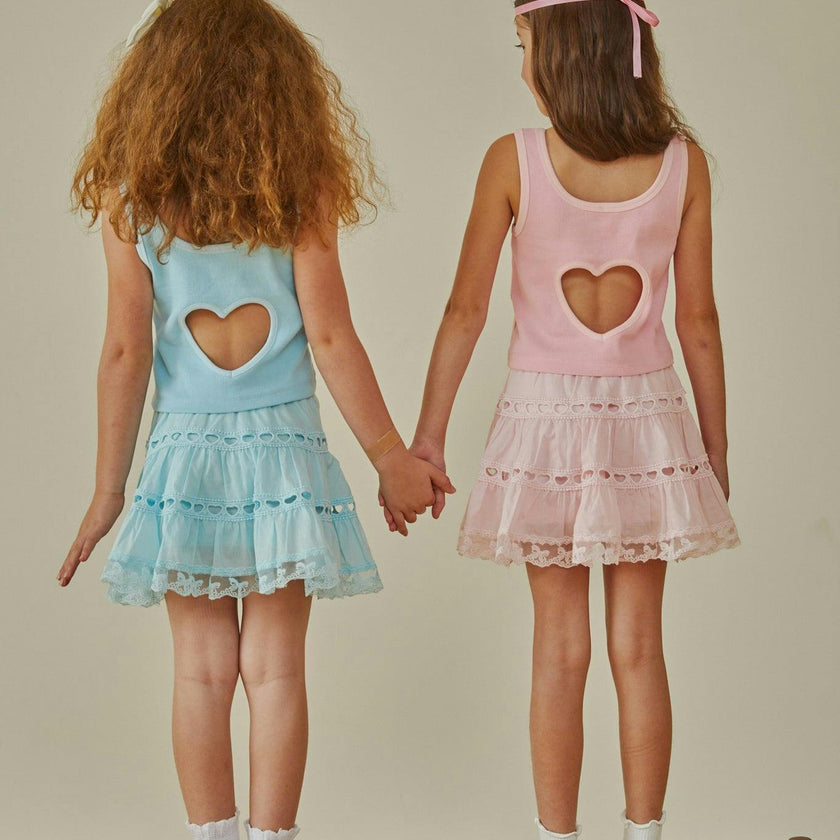 Harlow Pastel Blue Heart Cut Out Tank