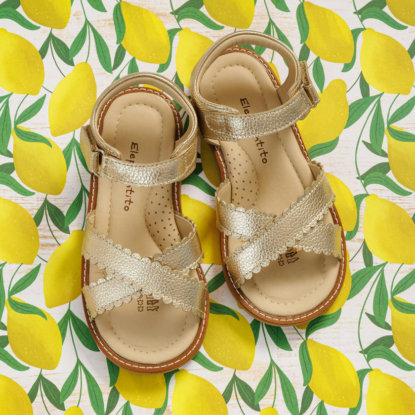 Bloom Sandal | Gold Leather