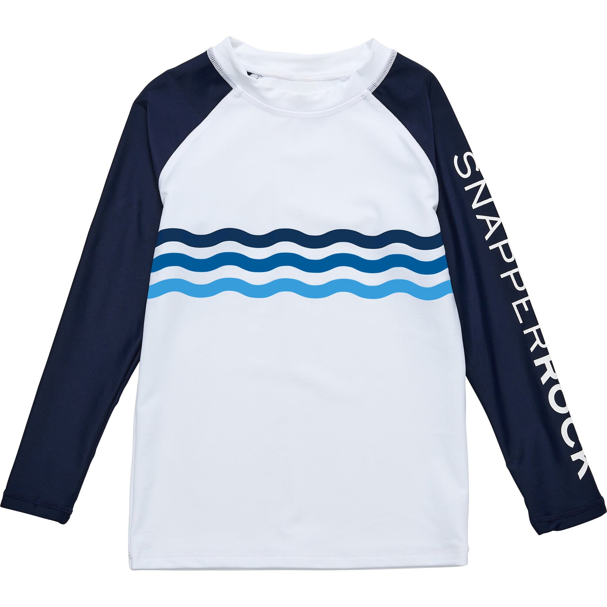 Wave Stripe LS Rash Top, White