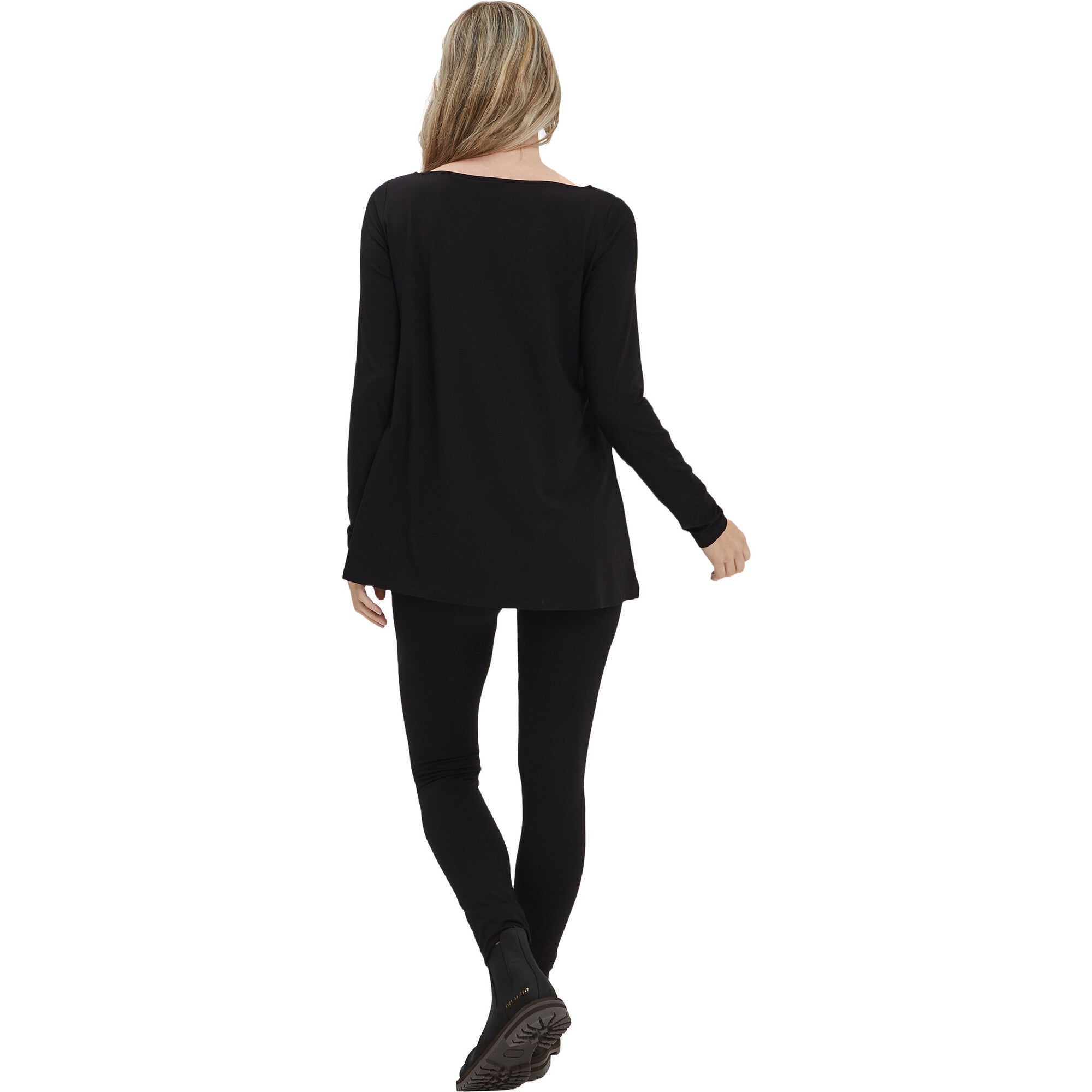 Nicolette Boat Neck Long Sleeve Nursing Tee