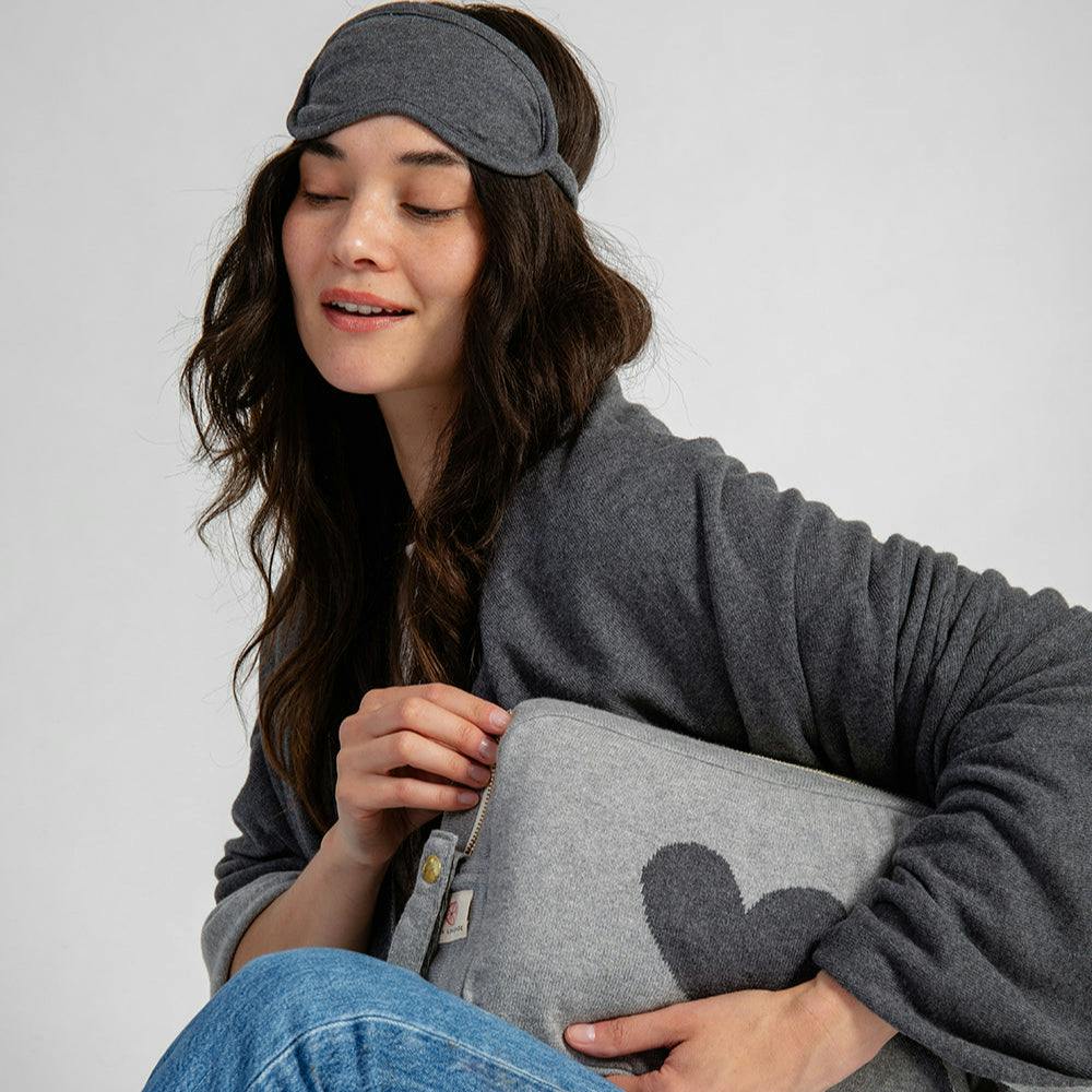 Hearts Reversible Blanket Travel Set