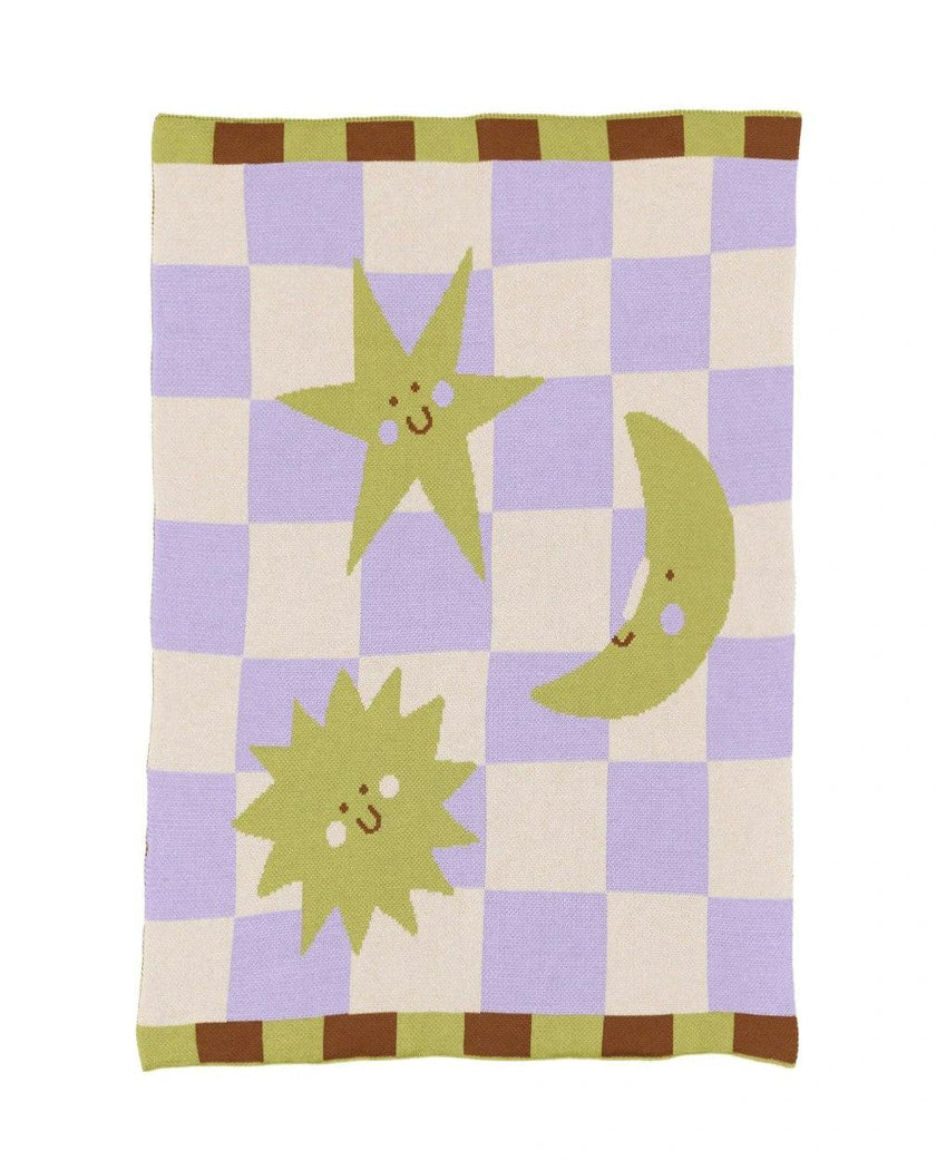 Moon + Stars Knit Mini Blanket