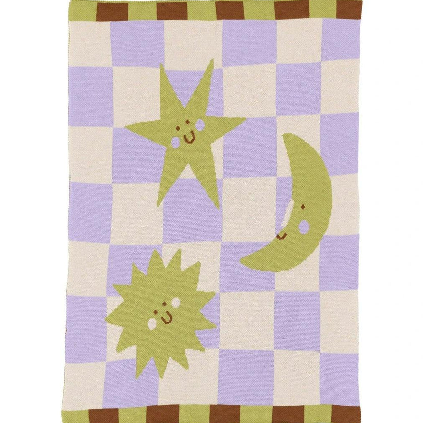 Moon + Stars Knit Mini Blanket