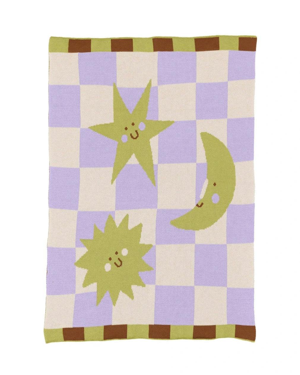 Moon + Stars Knit Mini Blanket