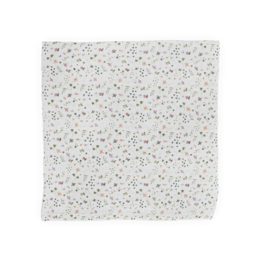 Cotton Muslin Swaddle Blanket 3 Pack - Garden Bees