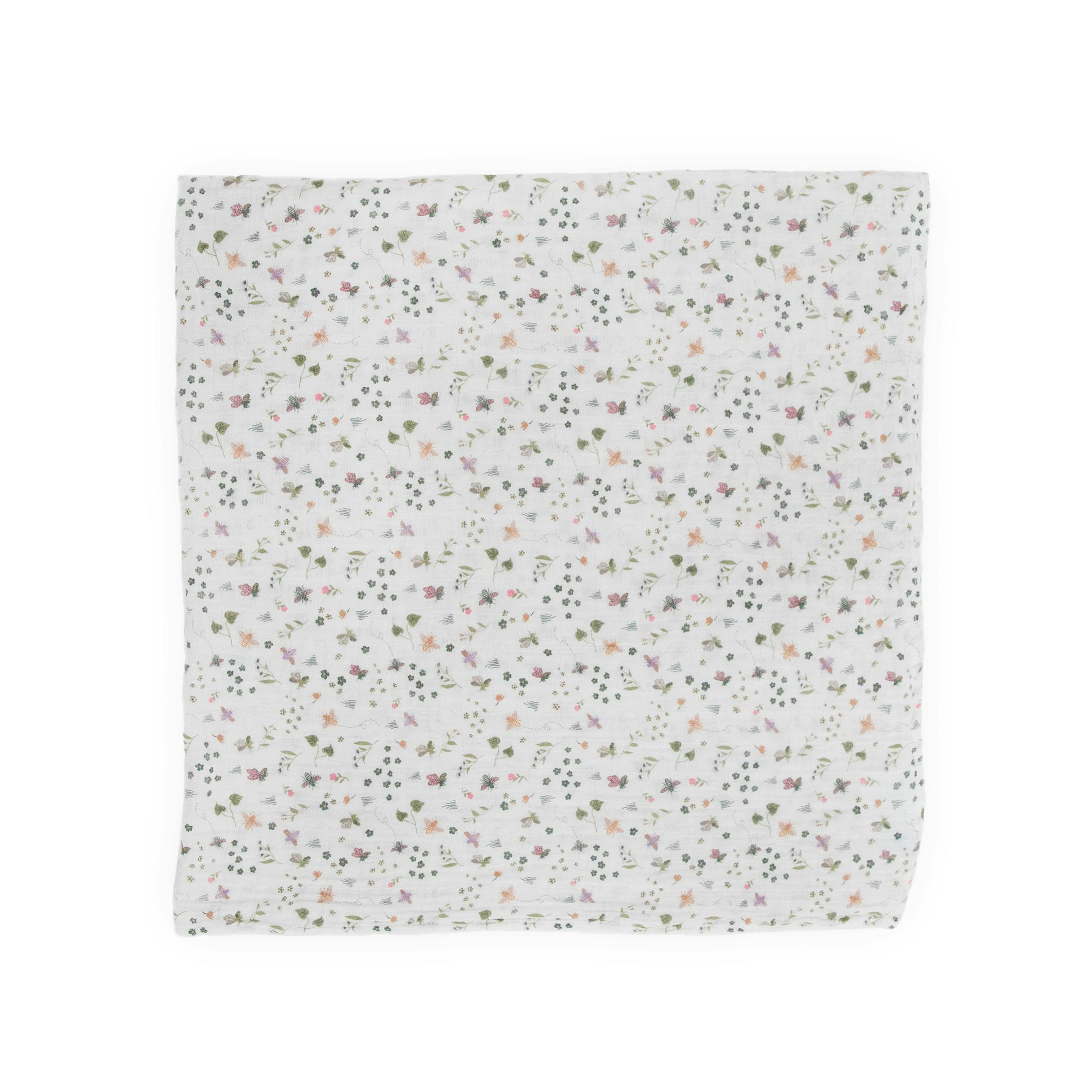Cotton Muslin Swaddle Blanket 3 Pack - Garden Bees