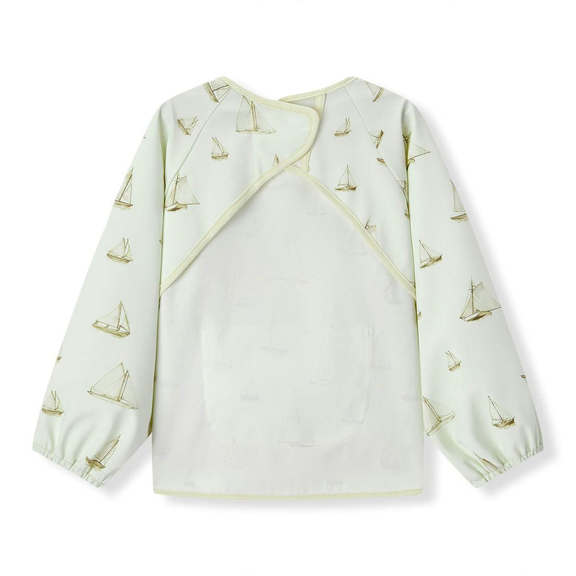 Sailboat Melody Long Sleeve Pocket Bib