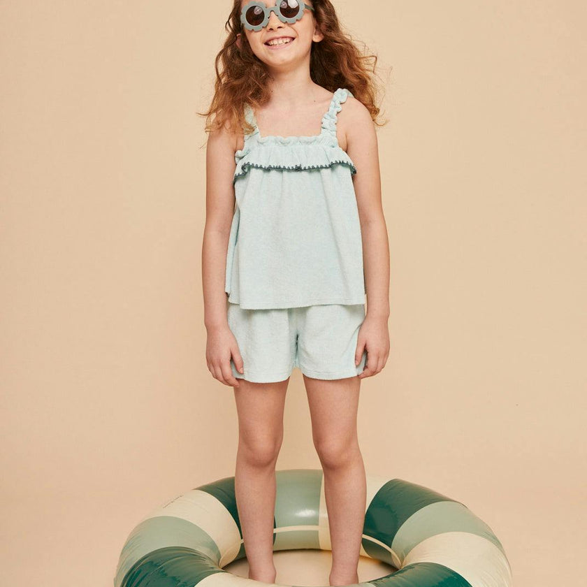 Lagoon Terry Cotton Girl Top