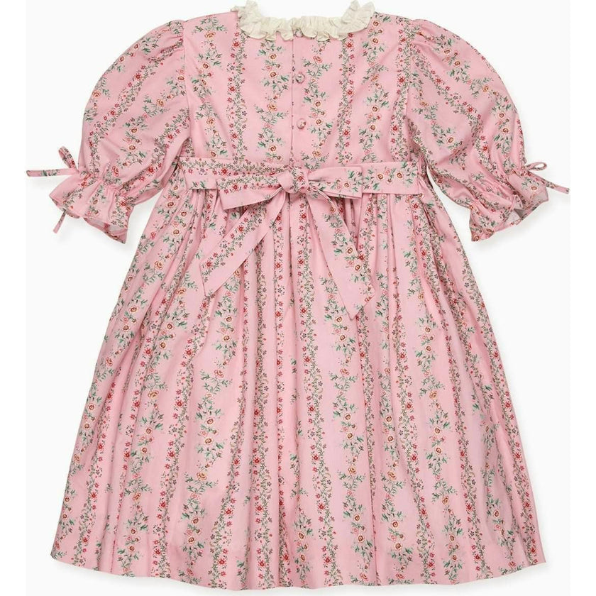 Pink Garland Floral Penelope Girl Hand-Smocked Dress