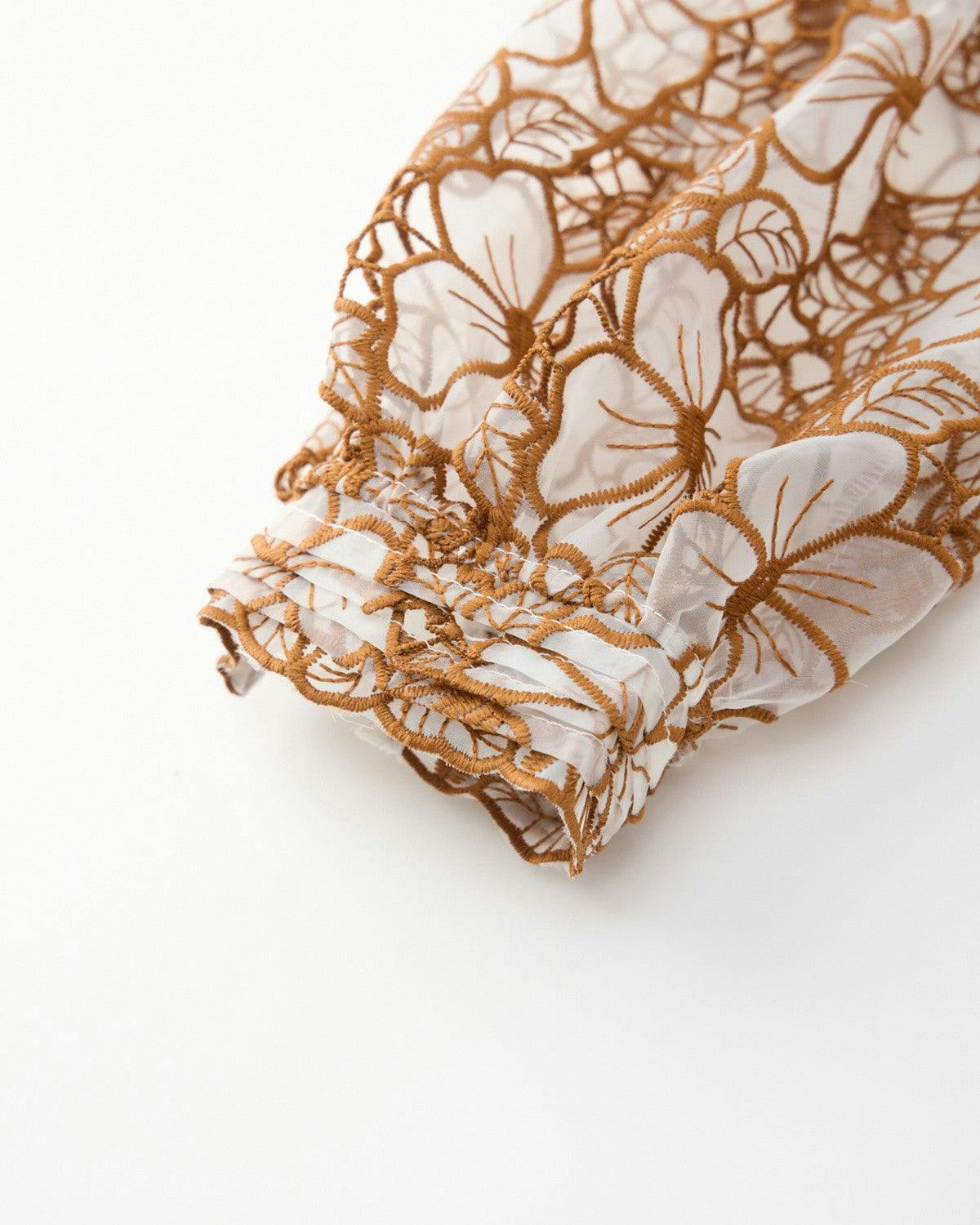 Chelsea Cotton Embroidered Dress, Tan