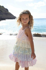 Rainbow Sequin Tiered Dress