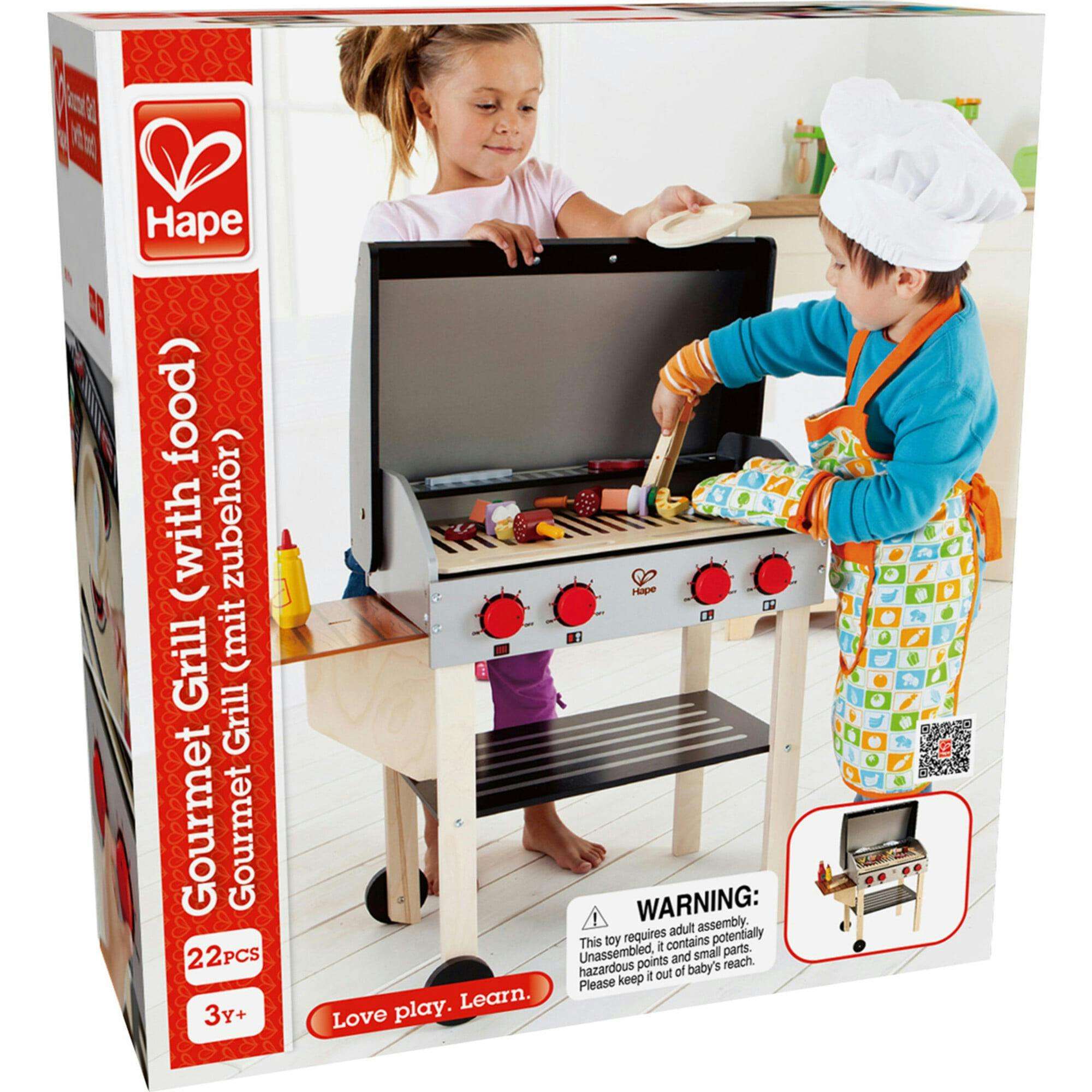 Gourmet Grill Wooden Play Kitchen & Food Accessories