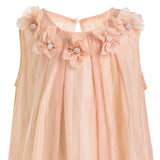 Peach Mariselle Floral Ruffle Dress