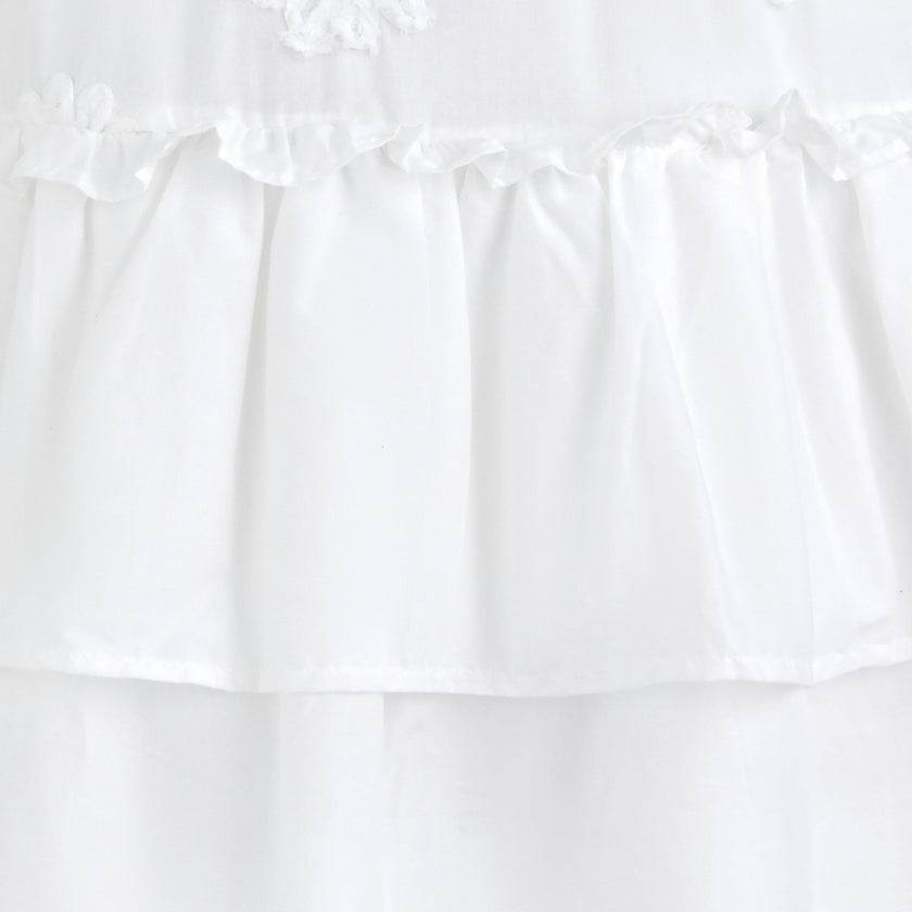 White Tiered Lace Dress