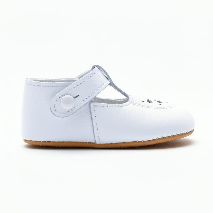 Robin British Pre-Walker Baby Shoes - White