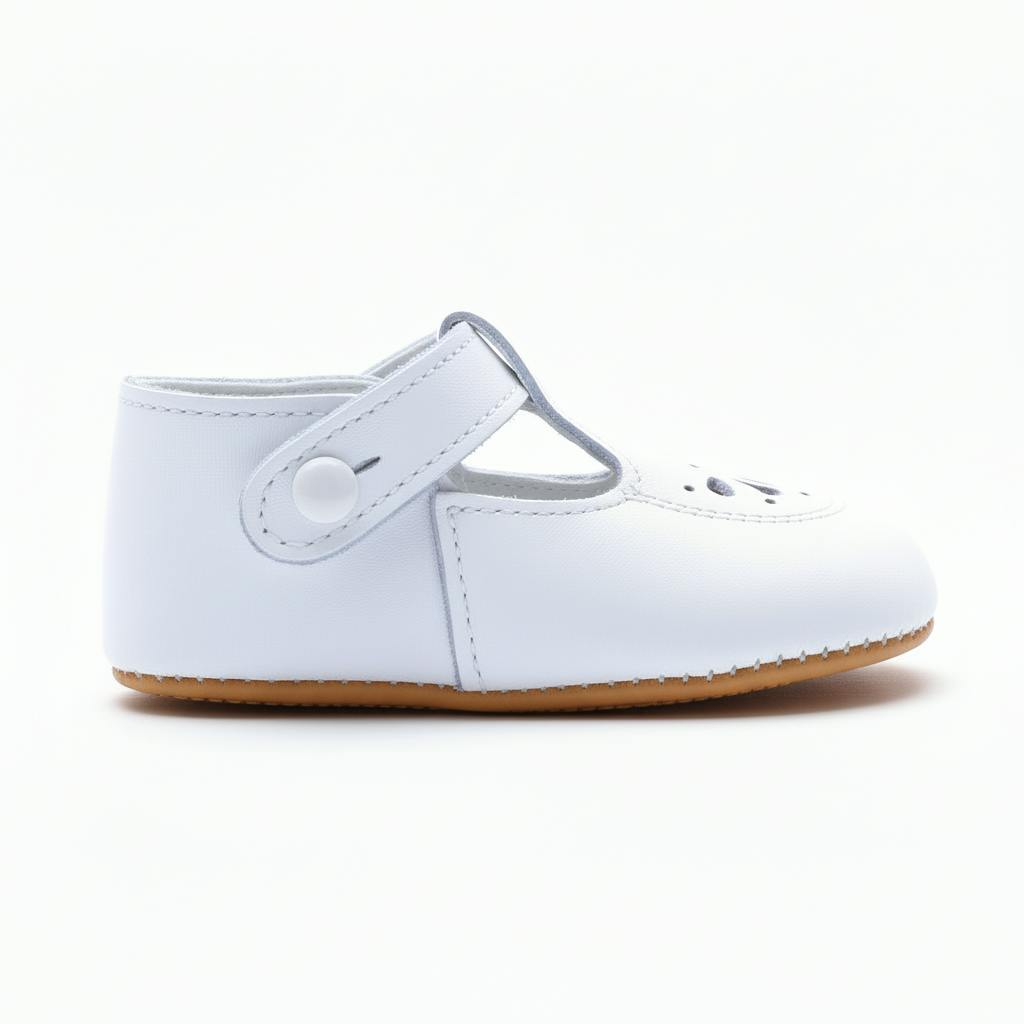 Robin British Pre-Walker Baby Shoes - White