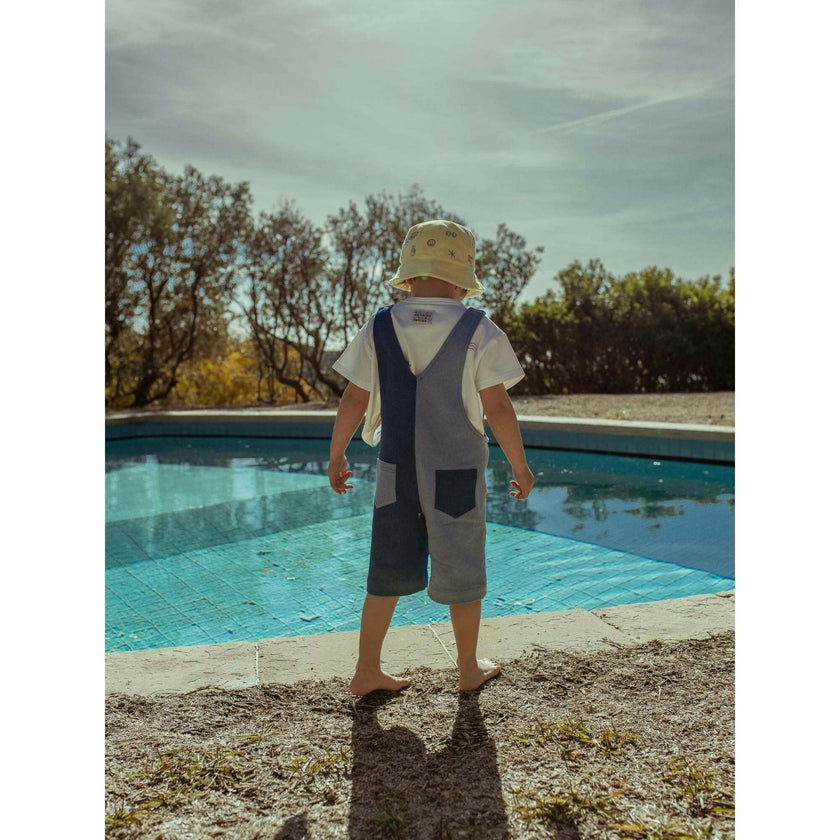 children's short dungaree - blue denim