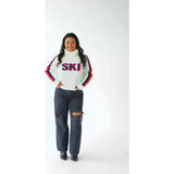 Women's Retro Ski Knit Cropped Turtleneck Sweater