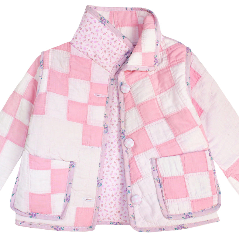 2T Vintage Quilt Jacket - Pink Ditsy Florals