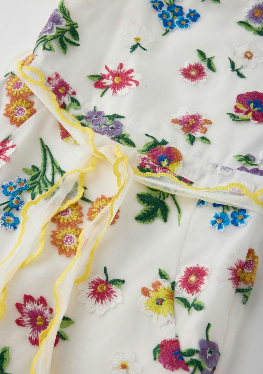 Carly Embroidered Mini Dress