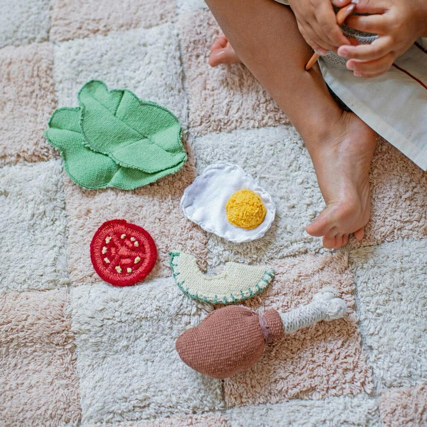 Handcrafted Textile Food Toys Playset