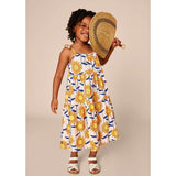 Tie Shoulder Tiered Dress, Multi