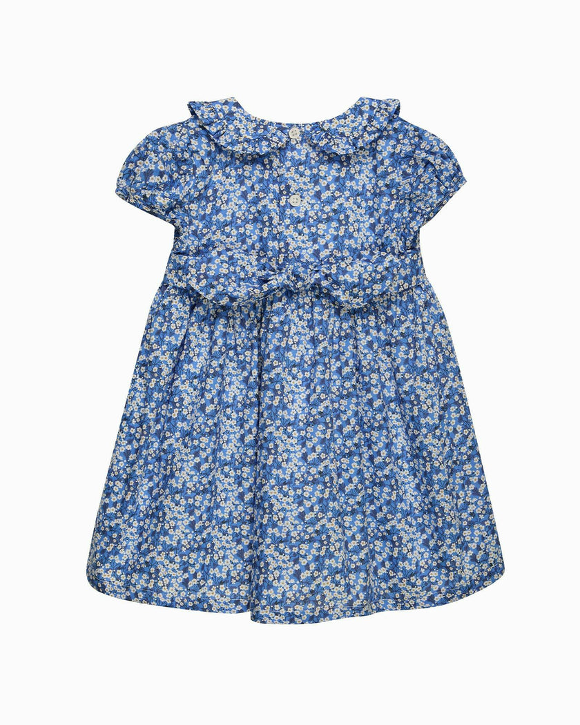 Baby Smocked Dress in Blue Mitsi Valeria