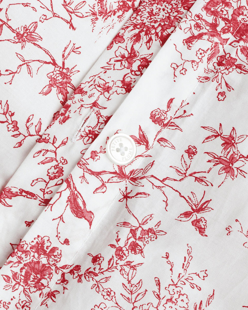 Luxe Premium Percale Duvet Set in Red Timeless Toile