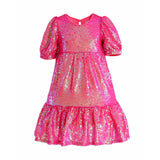 Pink Elira Sequin Party Dress