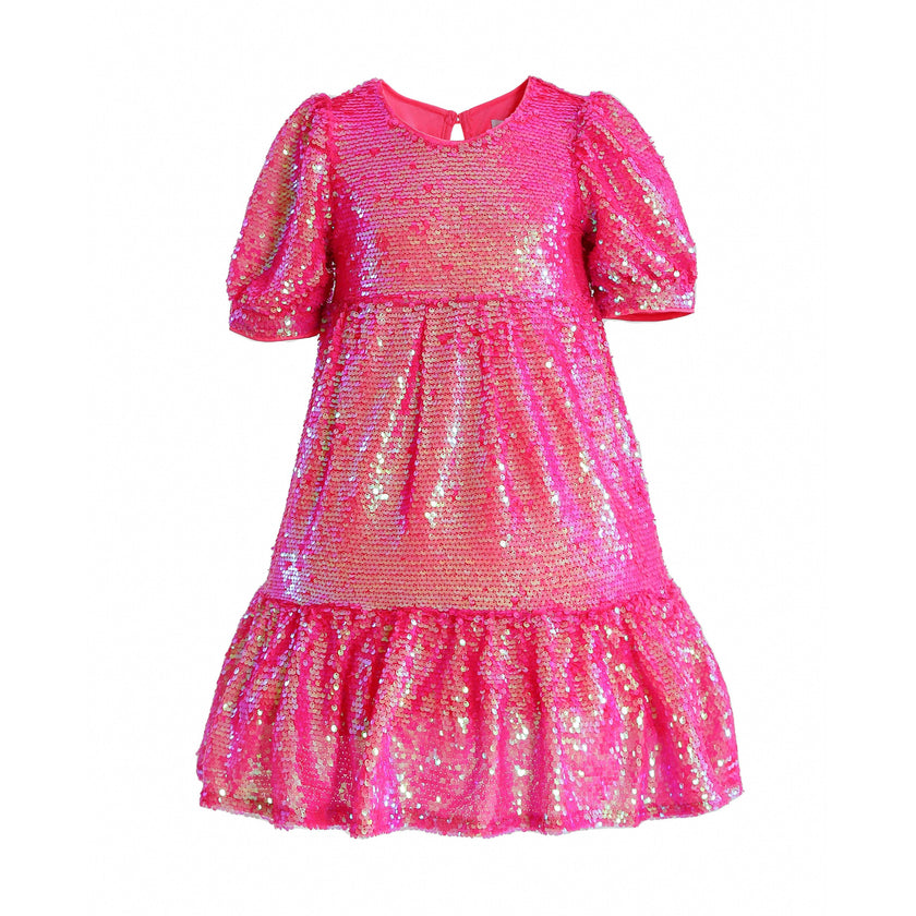 Pink Elira Sequin Party Dress
