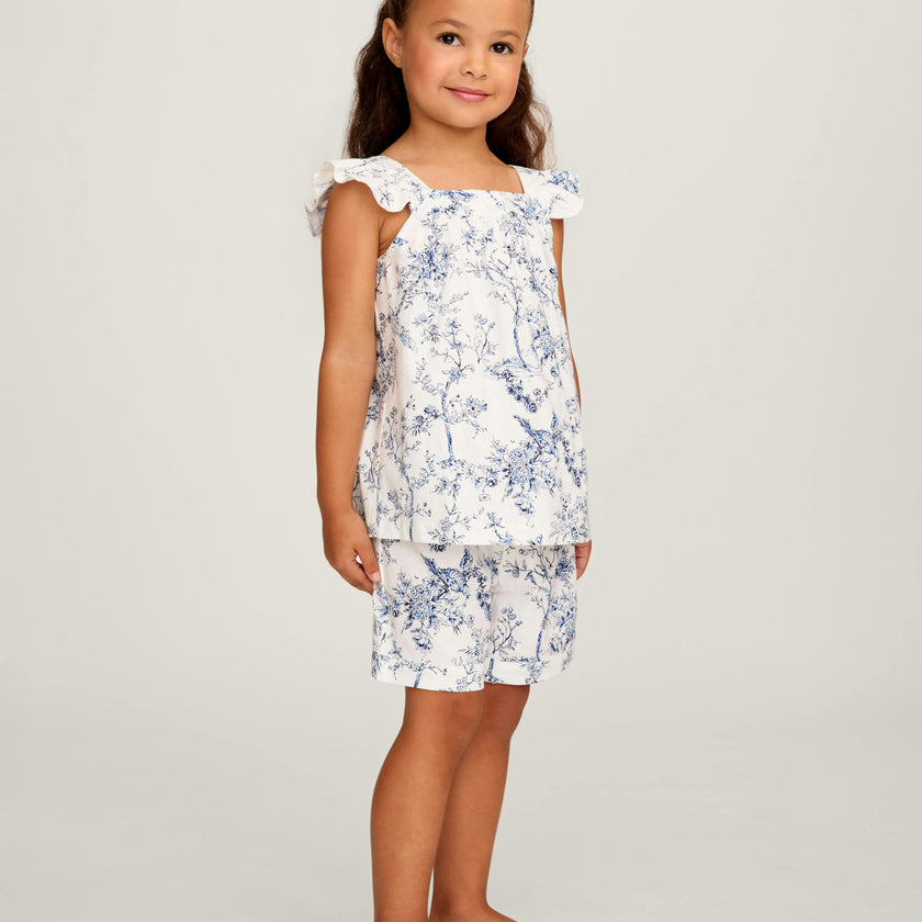 Girl's Twill Clara Short Set in Timeless Toile